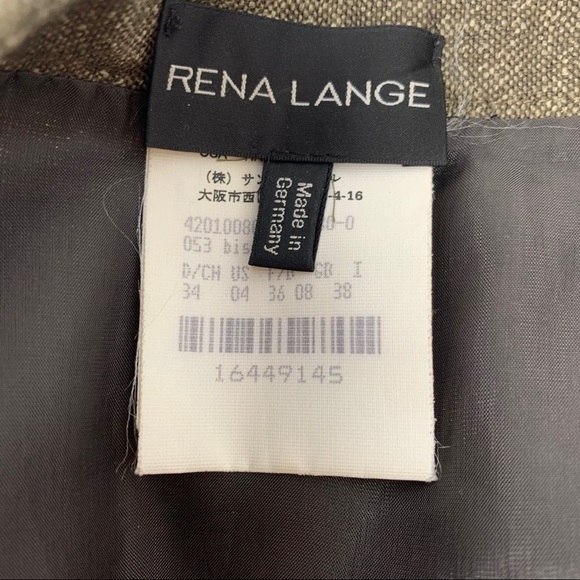 Rena Lange Brown Tweed Pleated Hem Pencil Skirt - Picture 7 of 8